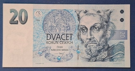 Tsjechië 20 korun 1994 P10a, Verzenden, Overige landen, Los biljet
