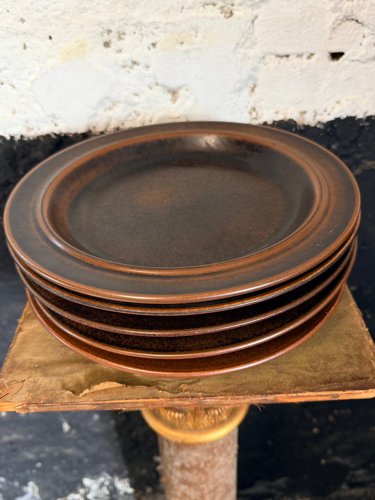 Set 5 vintage Arabia Ruska dinerborden, Vintage, Ophalen of Verzenden, Bord(en), Aardewerk
