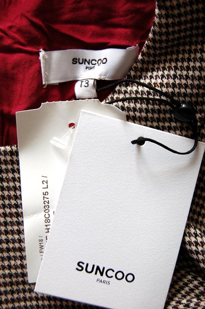 Nieuwe Suncoo Paris geruite jurk, Charlene, grijs, Mt. L, Verzenden, Maat 42/44 (L), Nieuw, Suncoo