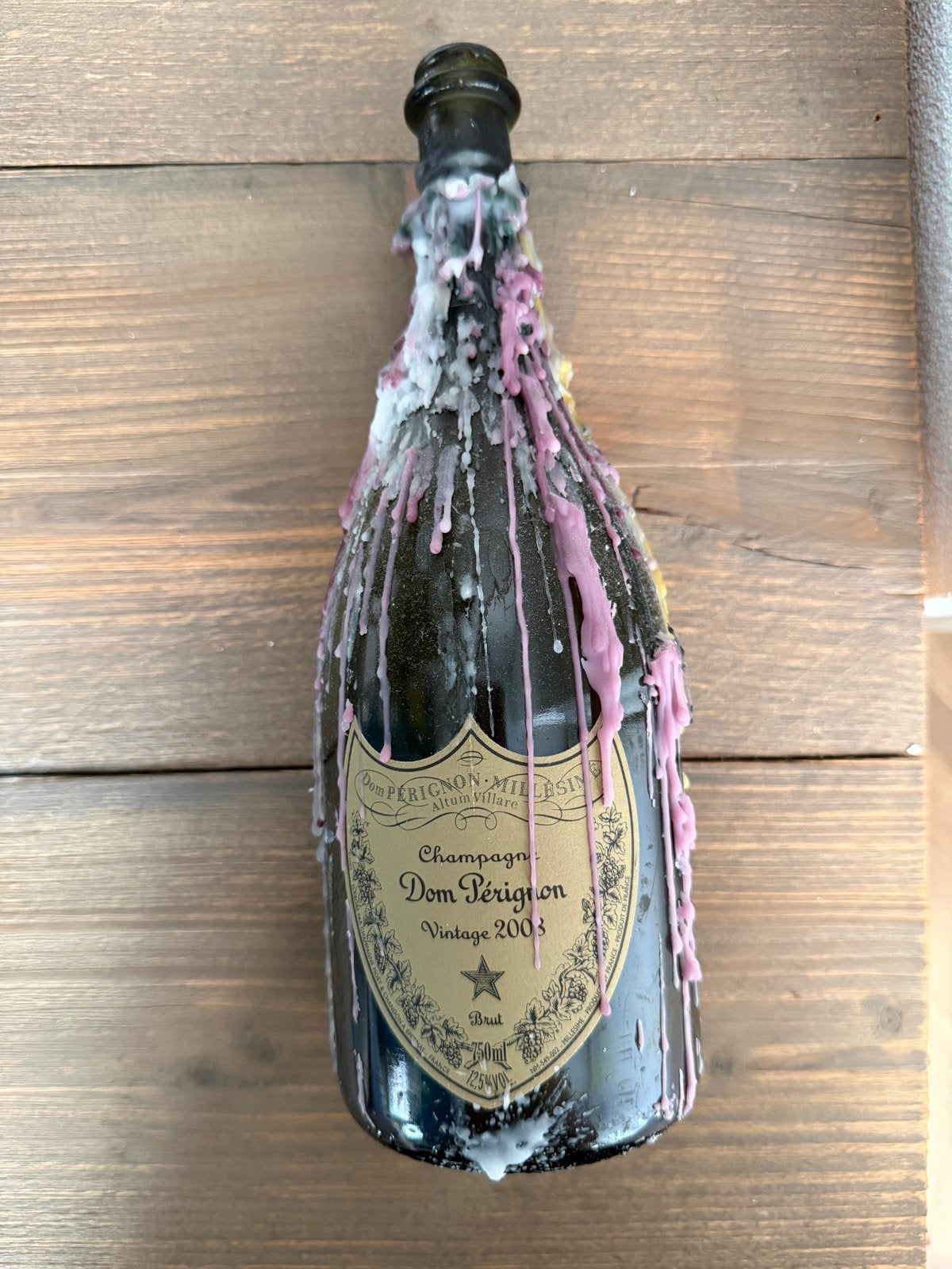 Dom Pérignon Vintage 2008 Champagne Fles met Kaarsvet, Ophalen of Verzenden, Gebruikt