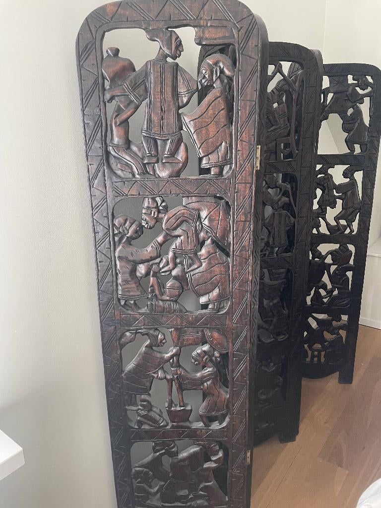 Kamerscherm, 5 panelen (184 X 46 CM), (Kunst) Nigeria, Ophalen, Zo goed als nieuw