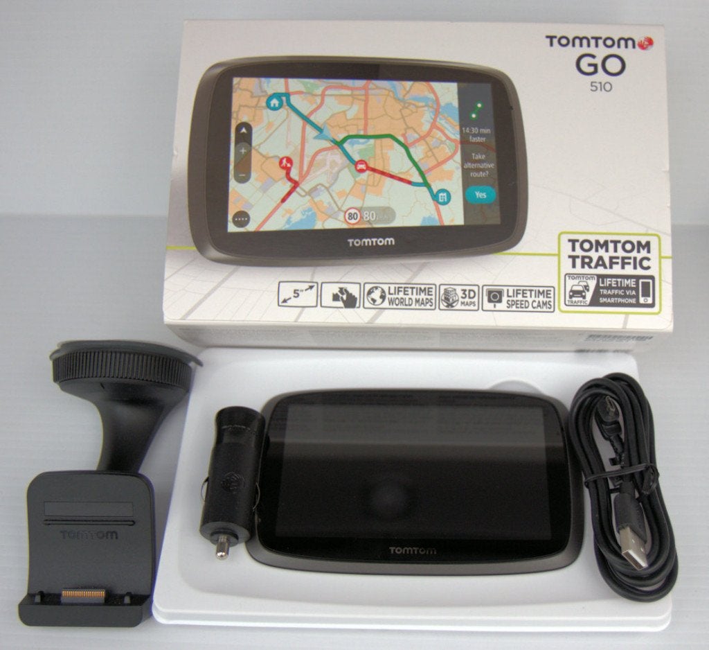 TomTom go 510 navigatie kaarten hele wereld & flitsers, Auto diversen, Ophalen of Verzenden, Zo goed als nieuw