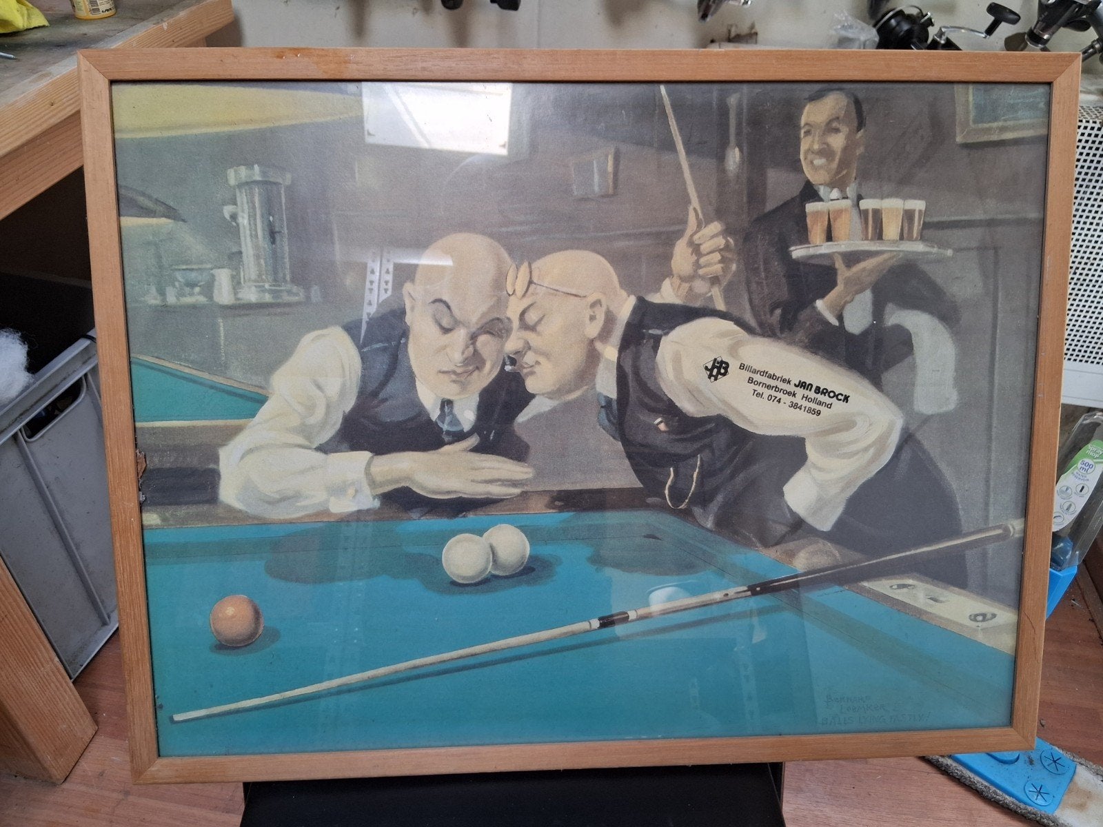 2 ingelijste biljart foto's / posters, Ophalen of Verzenden, Gebruikt, Overige typen