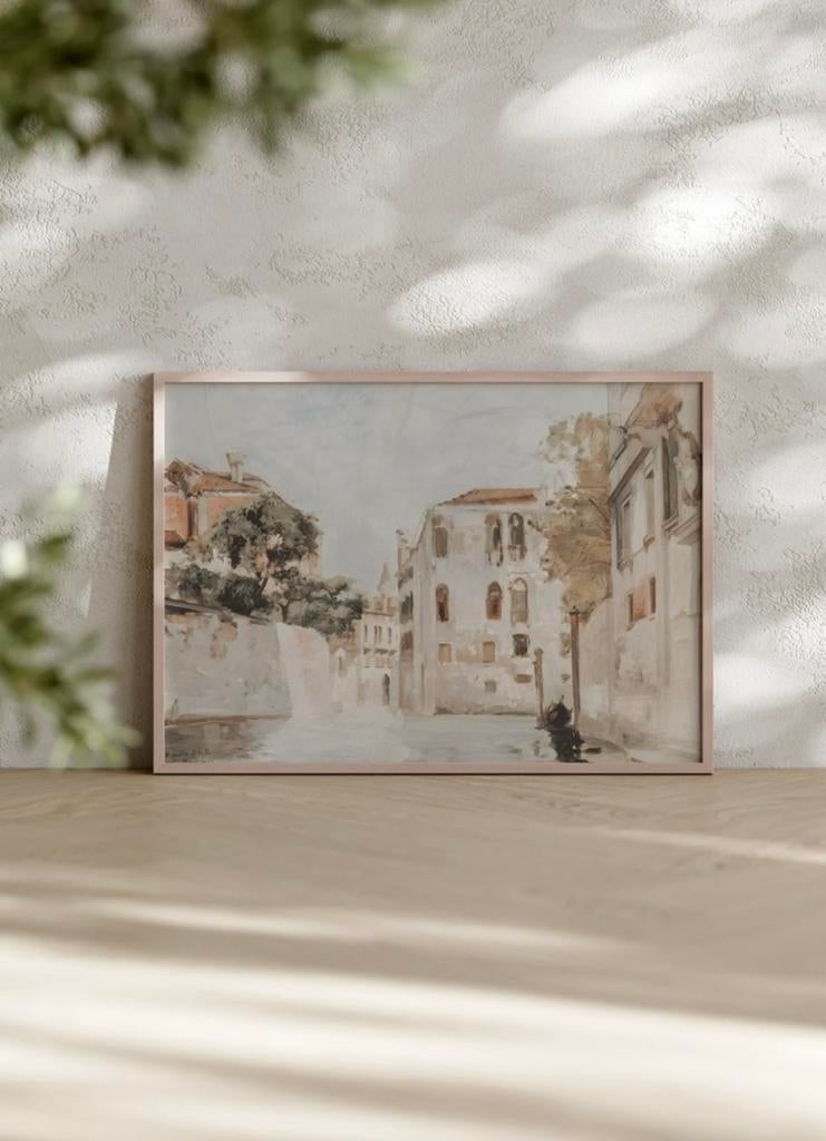 Italiaanse Straat Poster A4 – Vintage Stadsgezicht, Ophalen of Verzenden, Nieuw