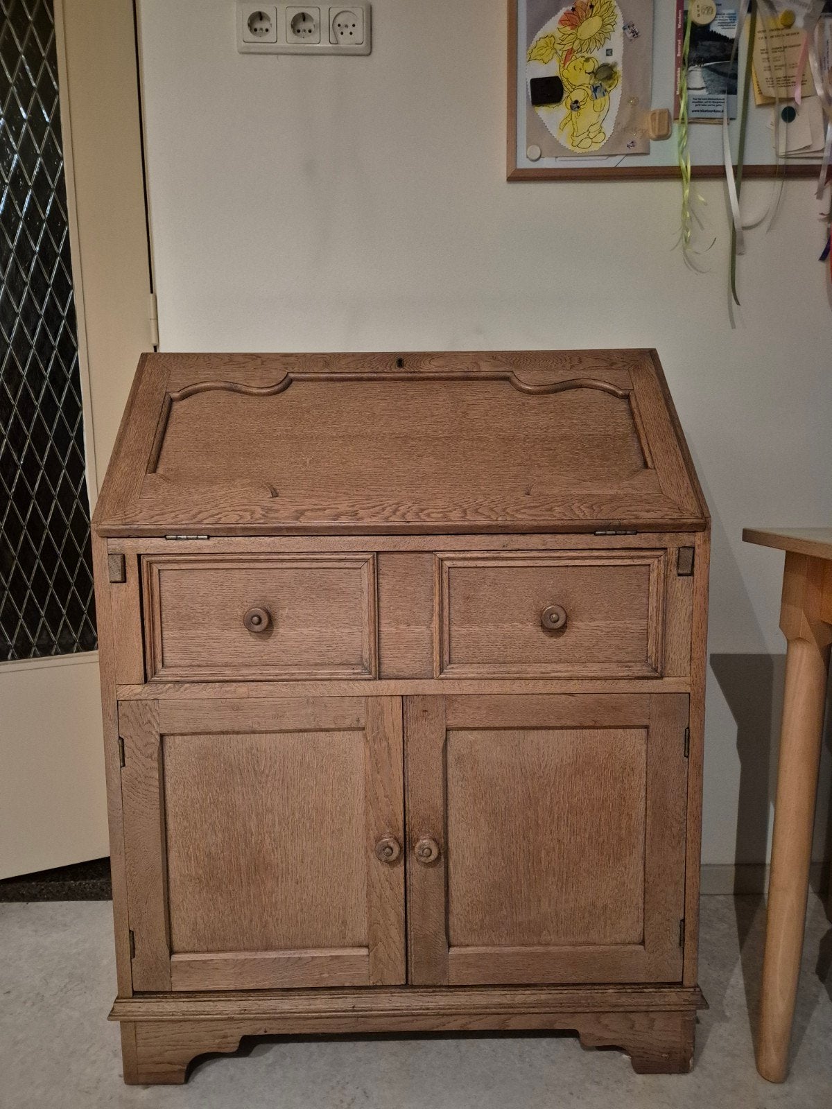 Vintage eiken secretaire, Ophalen
