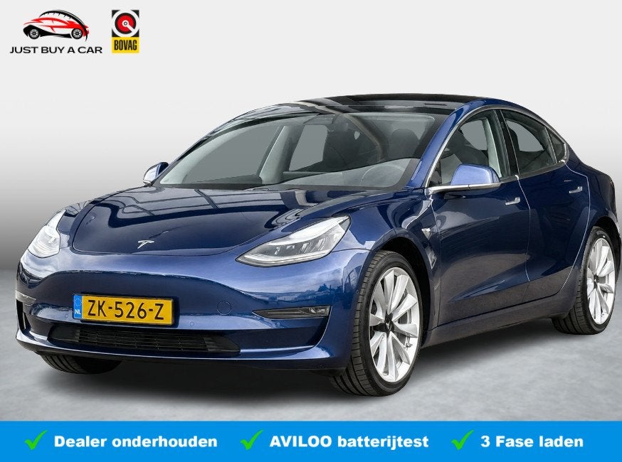Tesla Model 3 RWD 60 kWh | SOH 85,5% | Autopilot | 19'' LM |, Auto's, Dealer onderhouden, Gebruikt, Zwart, Met garantie (alle)