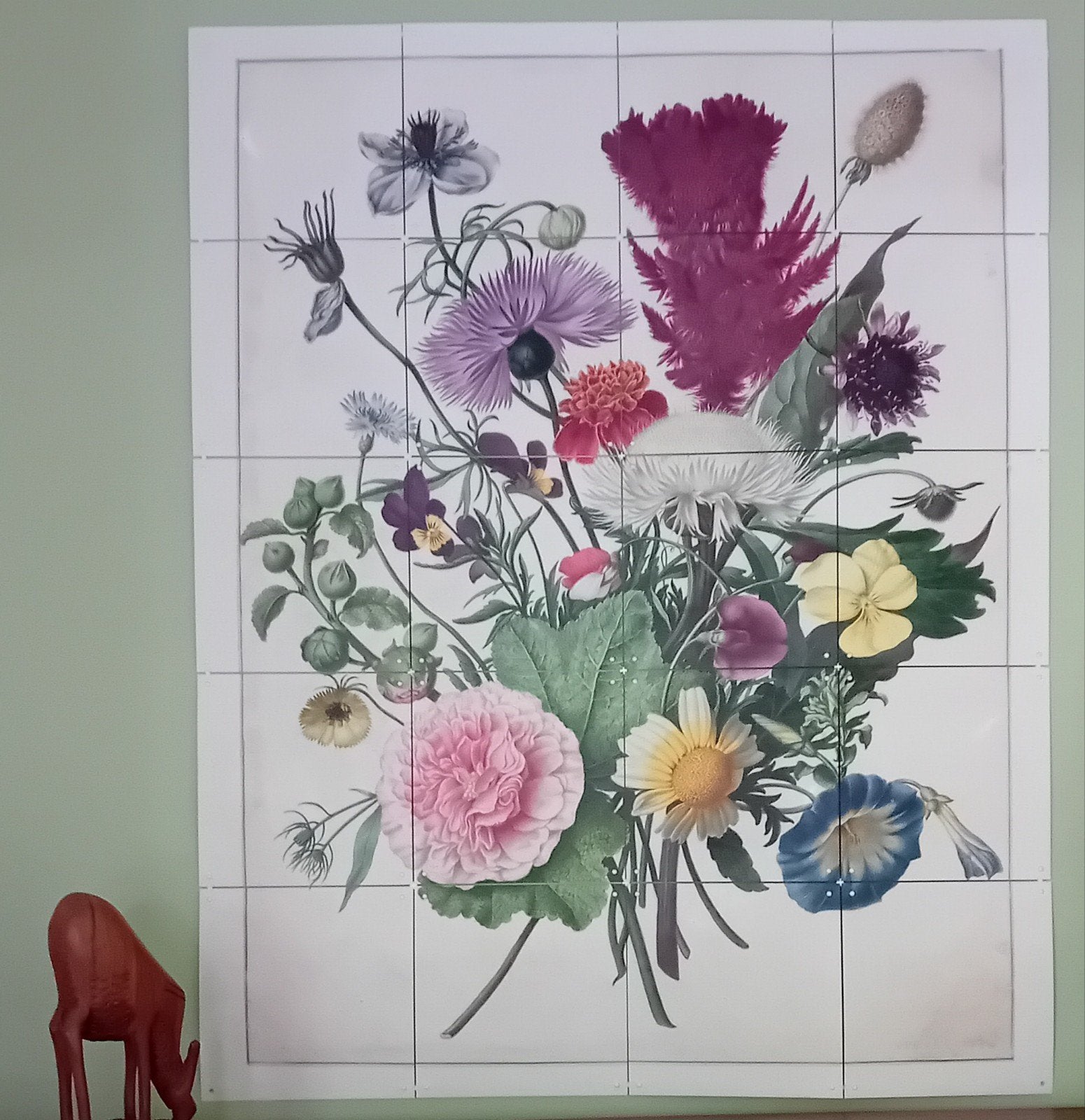 IXXI Wanddecoratie Boeket Bloemen 80 x 100, Meerkleurig, Ophalen of Verzenden, Zo goed als nieuw, Kunststof