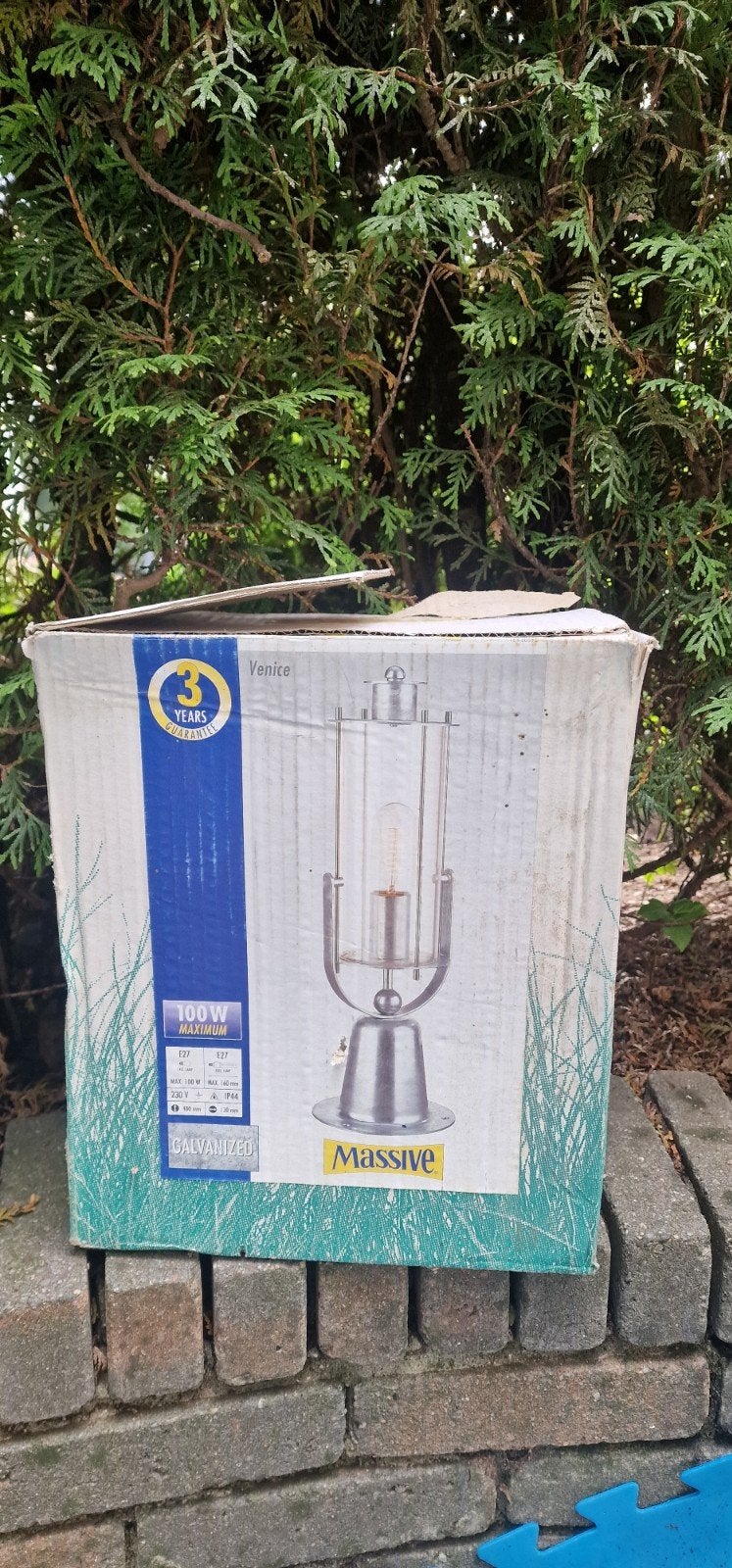 2 Massive Venice buitenlampen - Gegalvaniseerd staal, Ophalen, Staal, Minder dan 50 watt, Nieuw