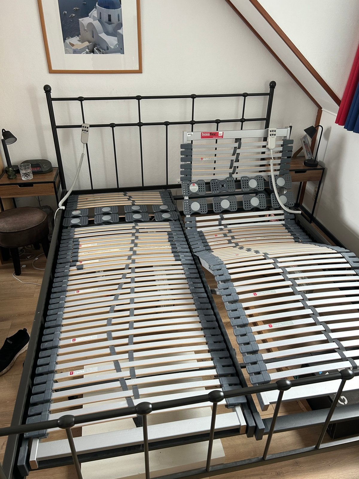 Latttenbodem electrisch 160x210 in 2 delen, Tweepersoons, Ophalen of Verzenden, 160 cm, Hout