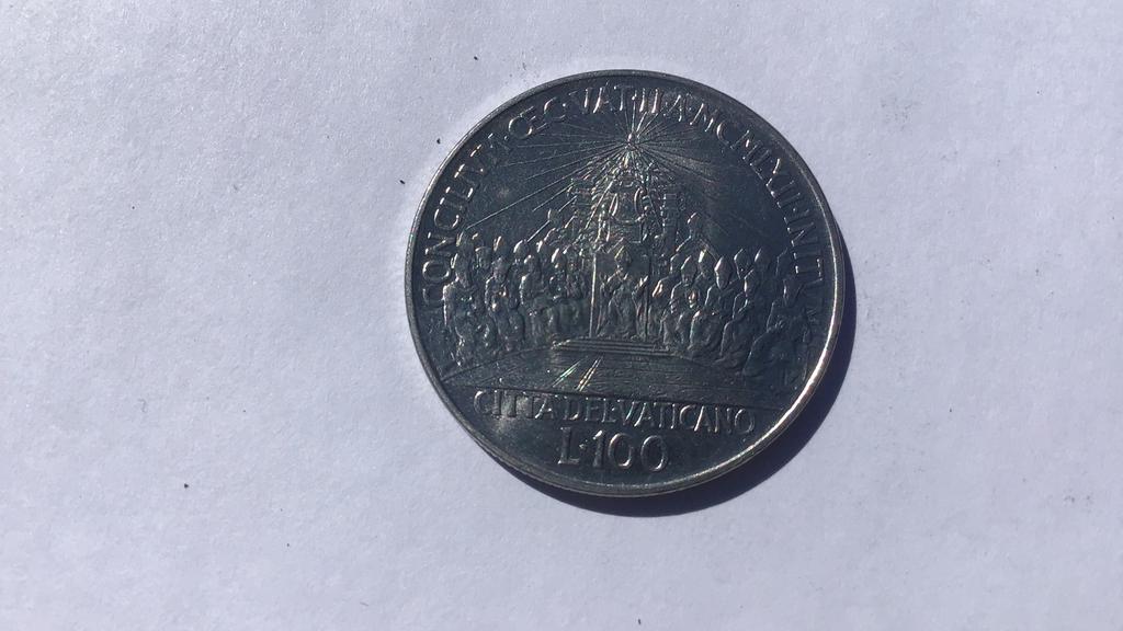 Vaticaan 100 lire 1962., Ophalen of Verzenden, Overige landen