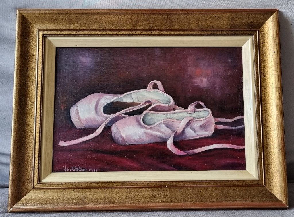 Stilleven van een paar balletschoenen., Antiek en Kunst, Ophalen of Verzenden