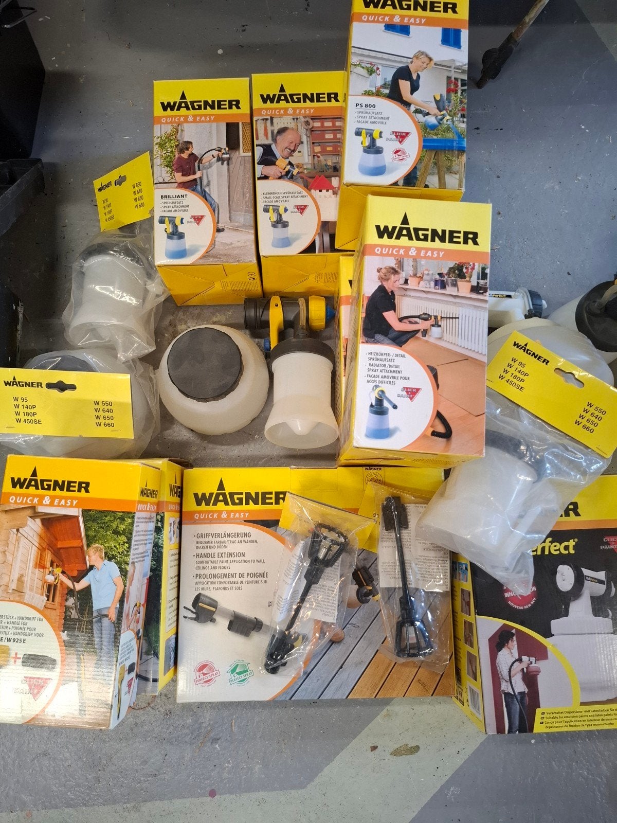Diverse Wagner verfspuiten en accessoires - Nieuw, Ophalen