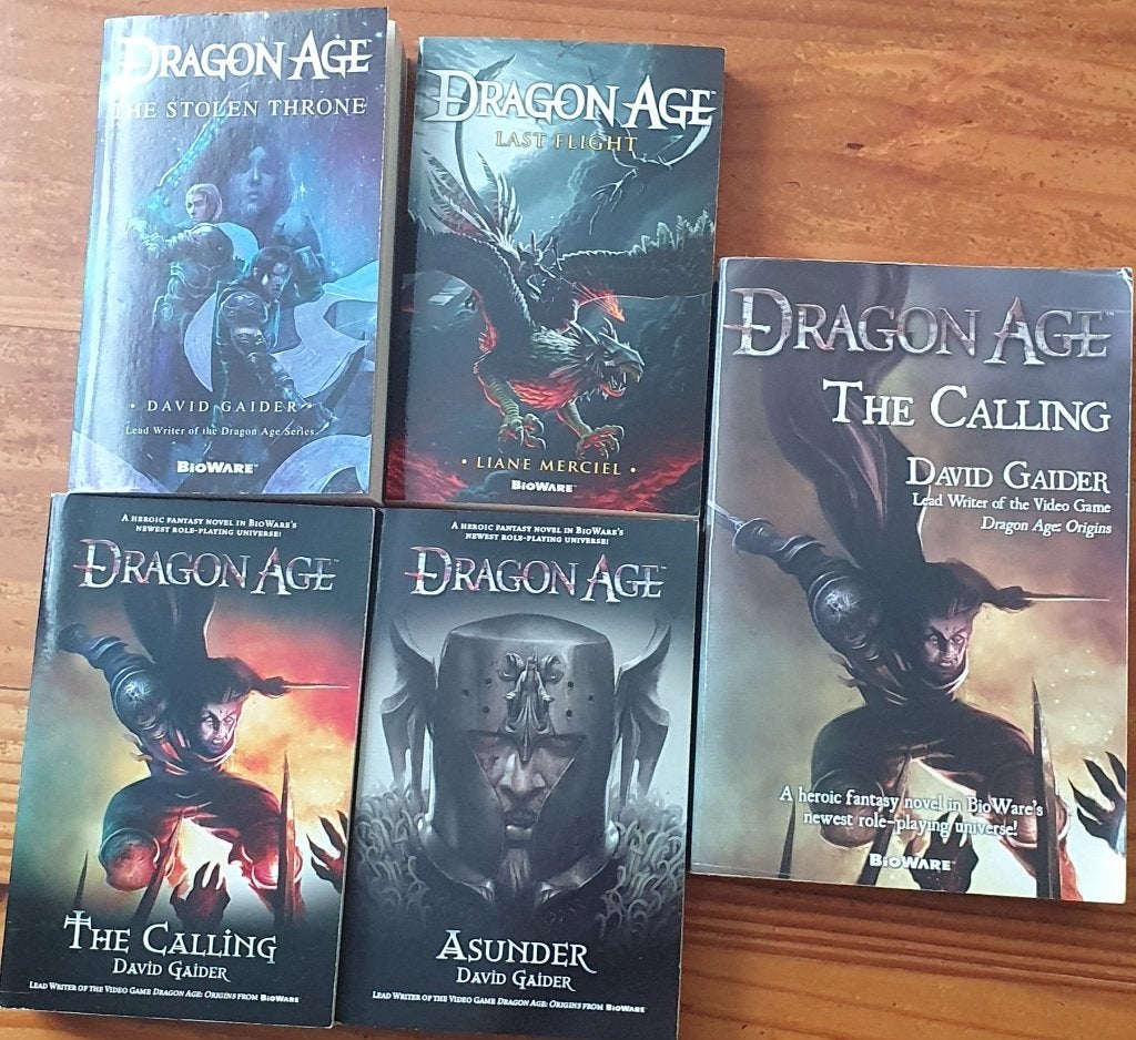 Dragon Age The Stolen Throne+Last Flight+Asunder+The Calling, Ophalen of Verzenden, Zo goed als nieuw