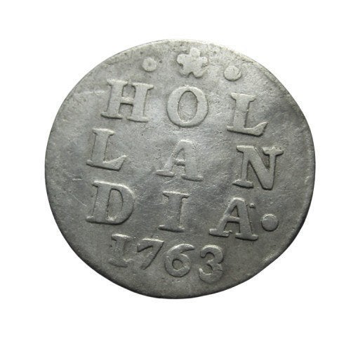 **  Nederland - Holland 2 stuiver 1763 (zilver) **, Vóór koninkrijk, Zilver, Ophalen of Verzenden, 10 cent