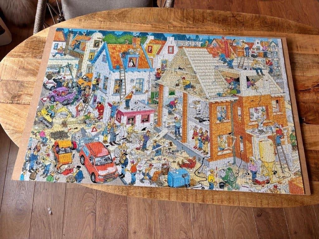 Jan van Haasteren De Bouwplaats 1500 stukjes compleet, Hobby en Vrije tijd, Denksport en Puzzels, Ophalen, 500 t/m 1500 stukjes