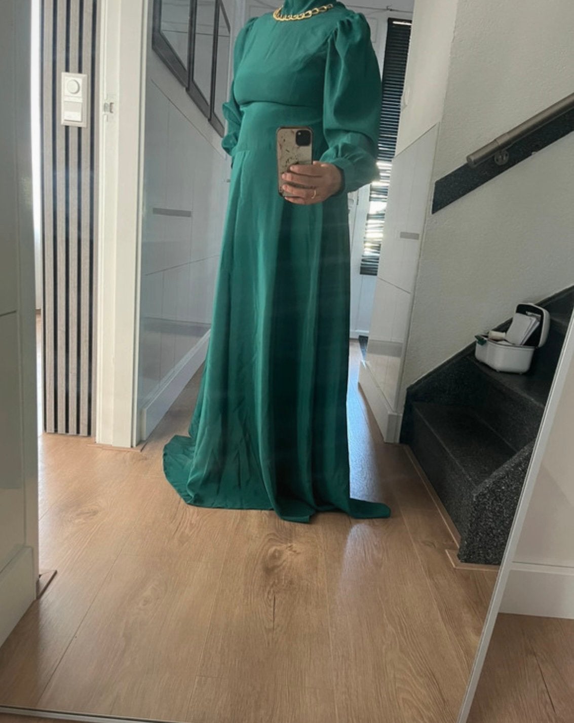 Pinar Sems Feestjurk Maat 44 - Elegant Groen, Galajurk, Maat 42/44 (L), Ophalen of Verzenden, Zo goed als nieuw