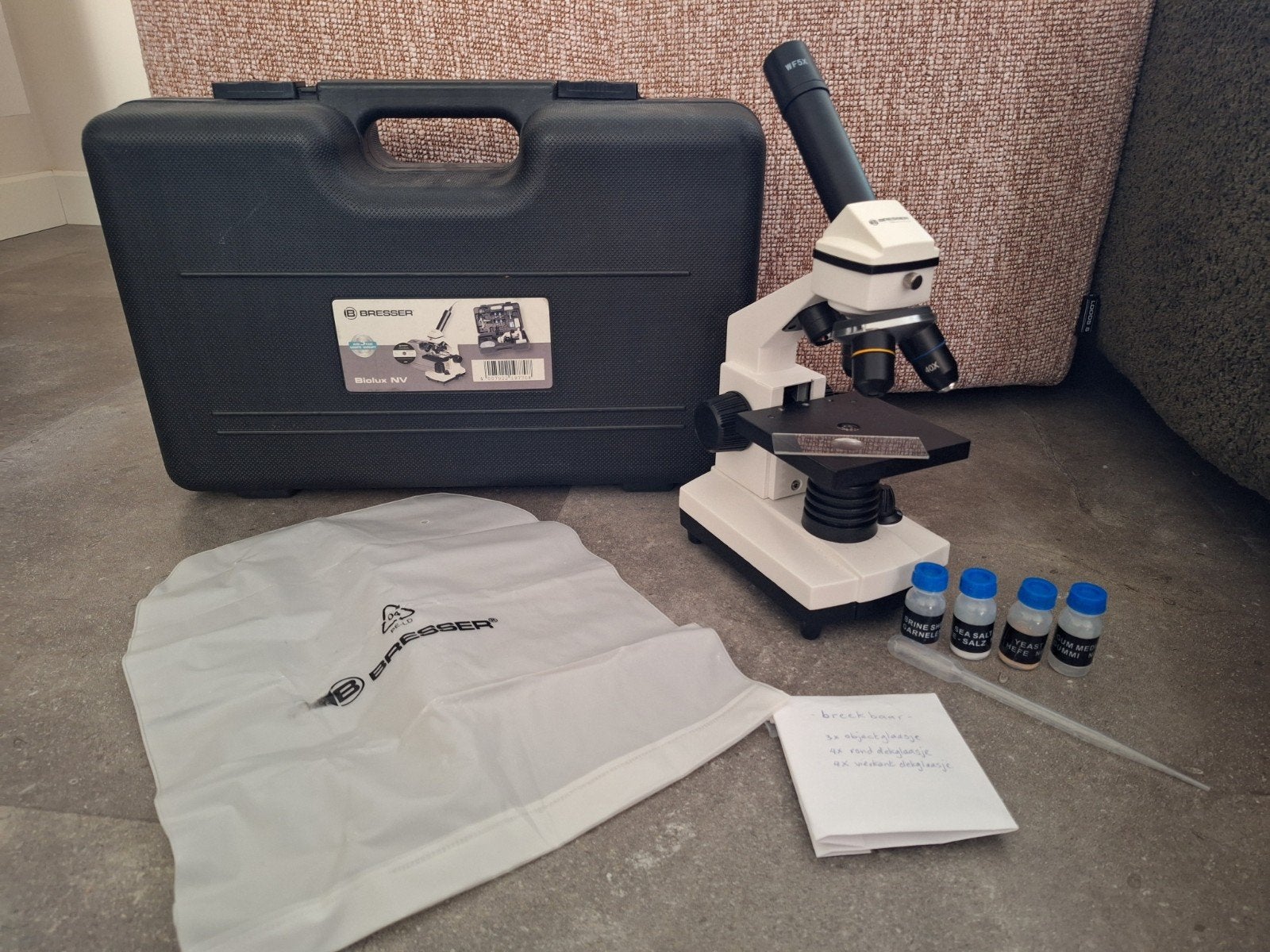 Bresser Biolux NV Microscoop met accessoires, Ophalen of Verzenden, Zo goed als nieuw, 400x tot 1000x, Biologische microscoop