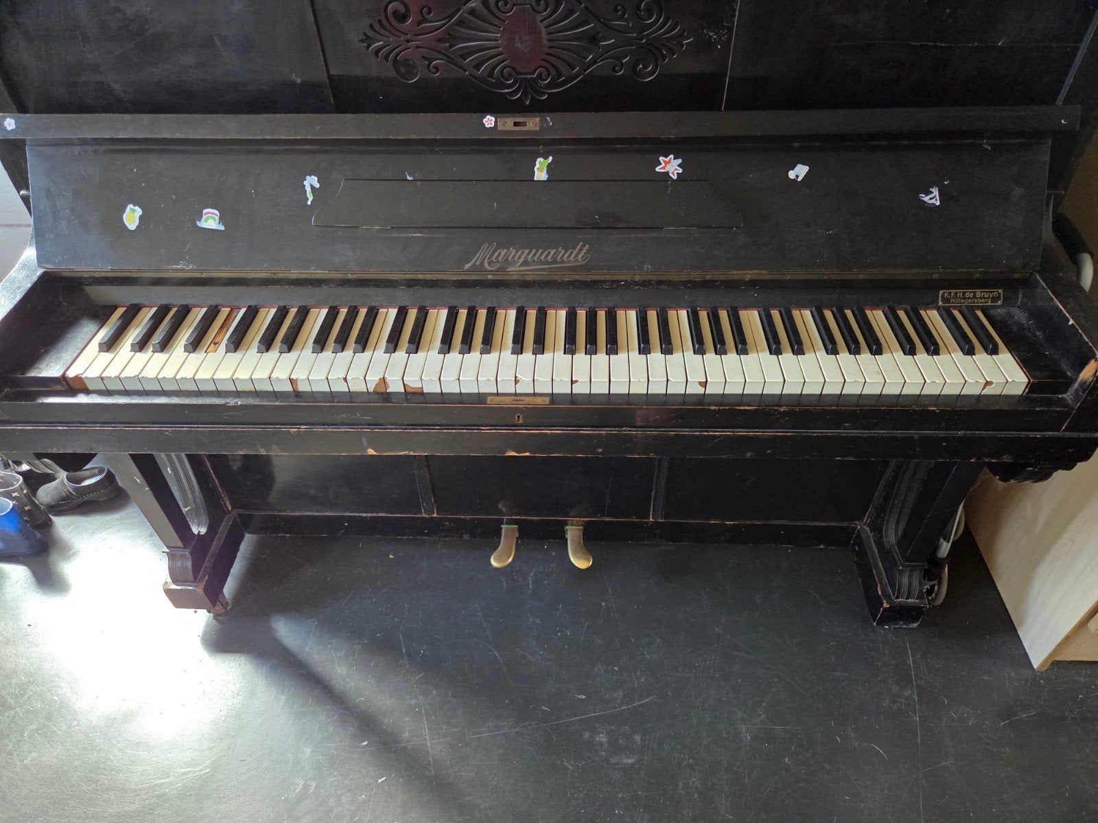 Gratis Marquardt Piano, gebruikt, Muziek en Instrumenten, Piano's, Ophalen, Gebruikt, Zwart, Piano