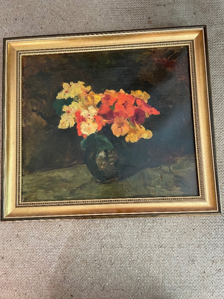 Schilderij - B. v. Voorden, Ophalen of Verzenden, Bijzondere lijst, Bloemen