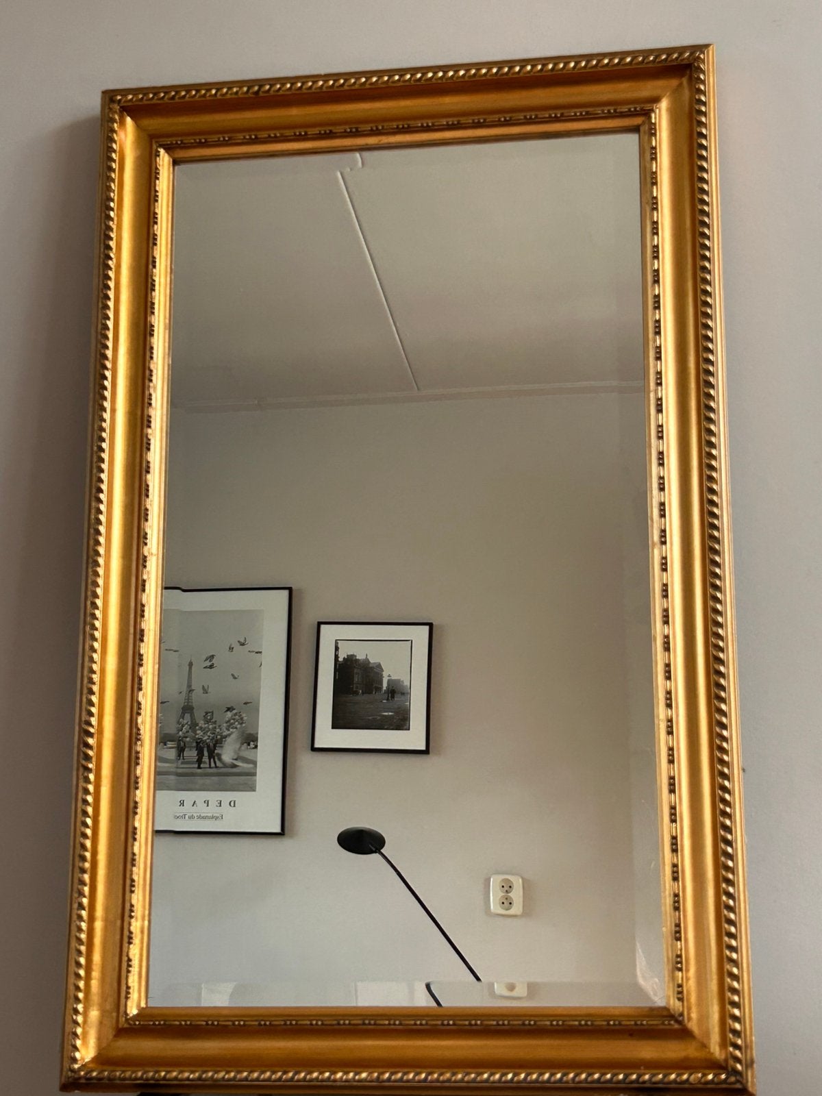 Super mooie gouden spiegel vintage jaren 80 - 90, Ophalen, Zo goed als nieuw, Rechthoekig, Minder dan 100 cm