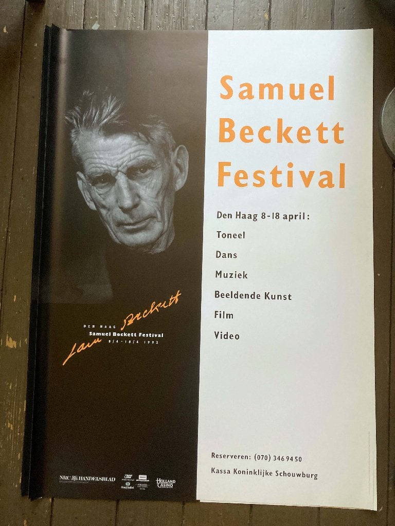 Affiche voor het Samuel Beckett Festival, Den Haag (1992), Rechthoekig Staand, Deurposter of groter, Ophalen of Verzenden, Zo goed als nieuw