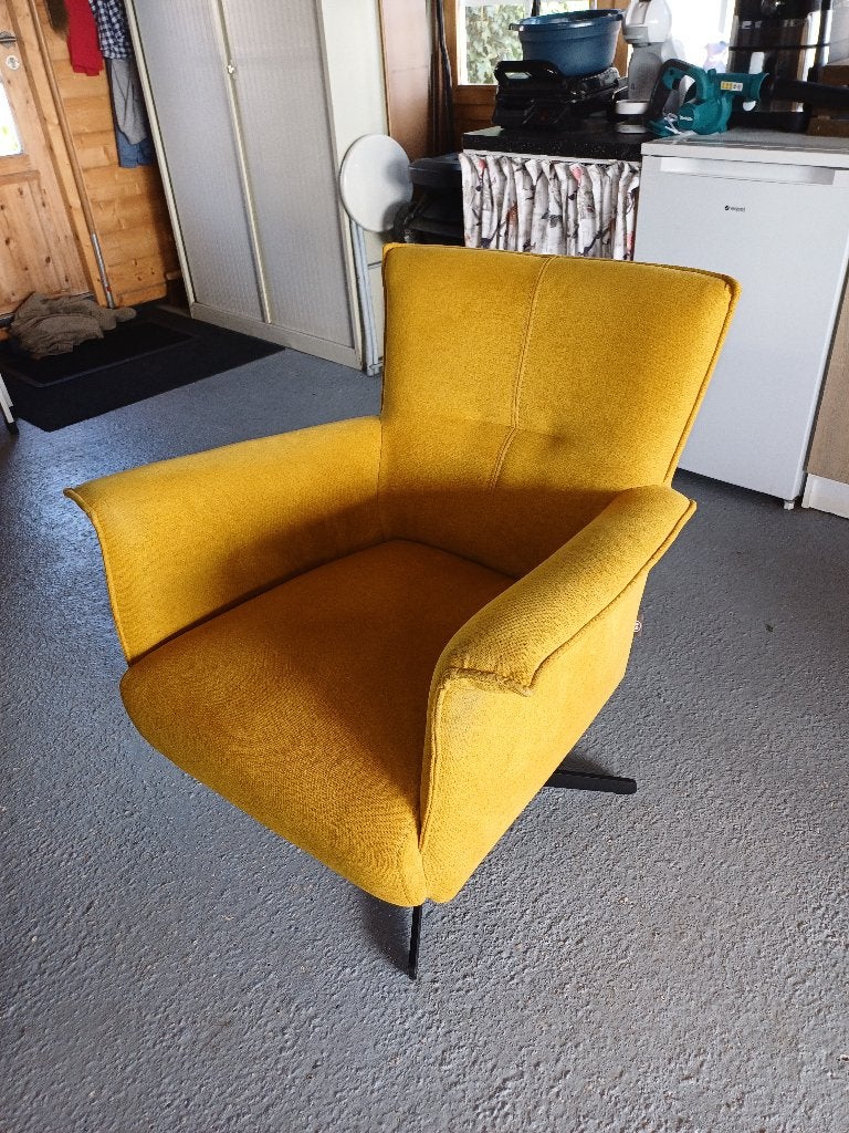 compacte draaifauteuil, Stoffen bekleding, Gebruikt, 75 tot 100 cm, Ophalen of Verzenden