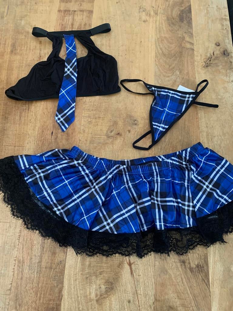 Cosplay schoolgirl, Verzenden, Zwart, Setje