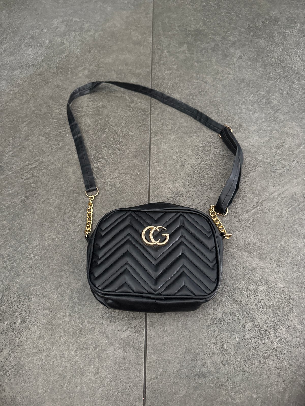 Gucci stijl tasje zwart, Ophalen of Verzenden, Gebruikt, Zwart, Schoudertasje