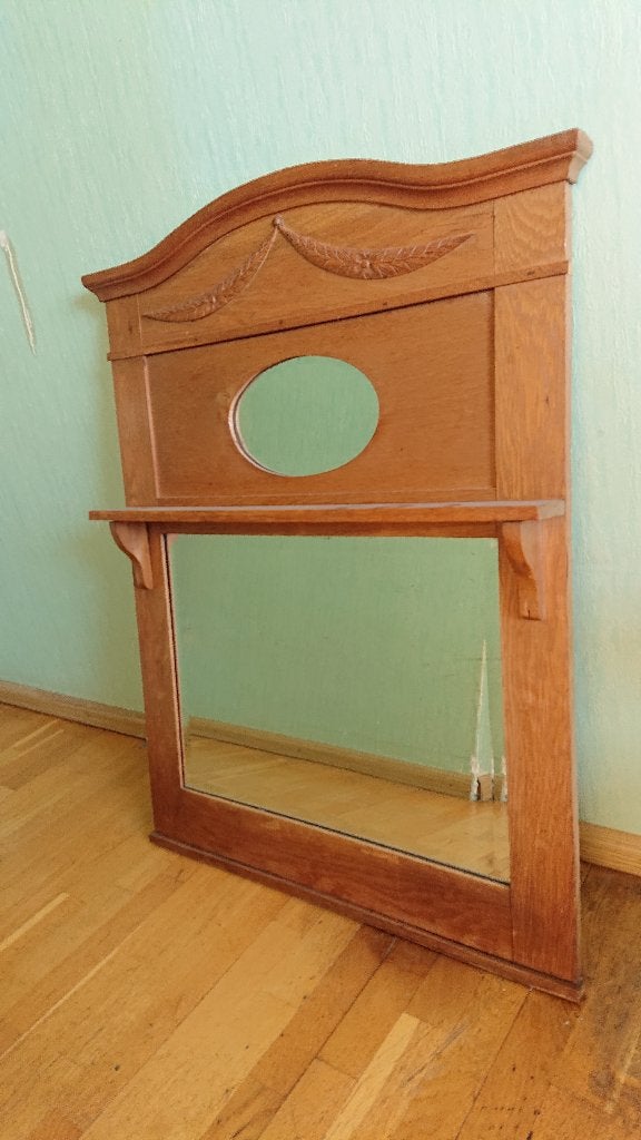 Vintage Spiegel met 2 spiegels 102 x 74, Ophalen, Gebruikt, 100 tot 150 cm, Rechthoekig