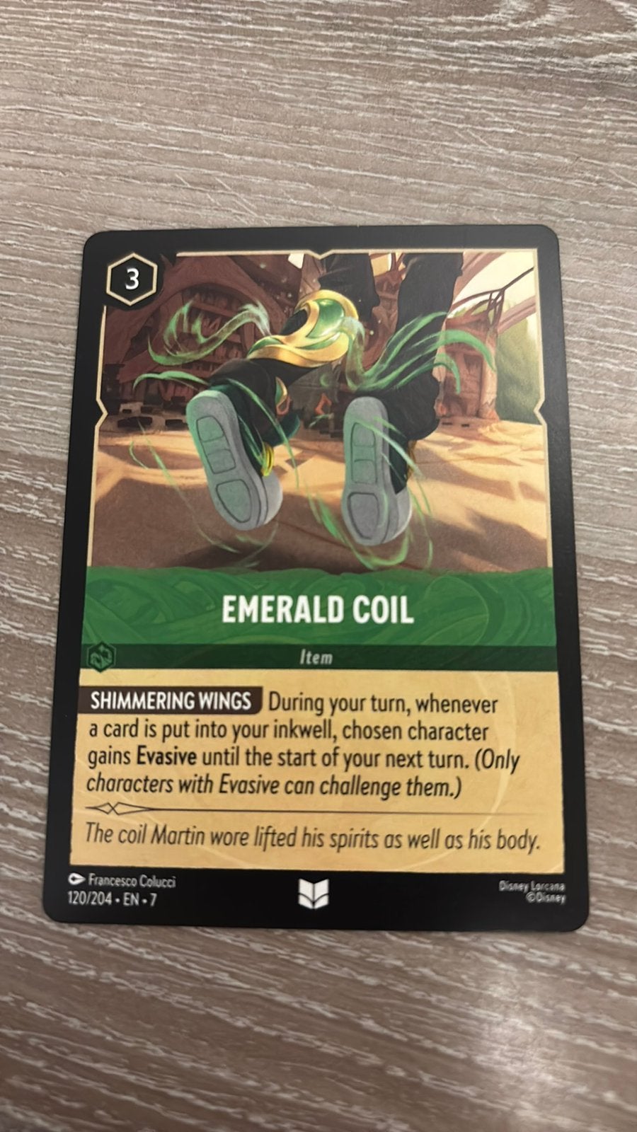 Disney Lorcana Emerald Coil 120-204 7ARI nonfoil, Hobby en Vrije tijd, Ophalen of Verzenden, Zo goed als nieuw