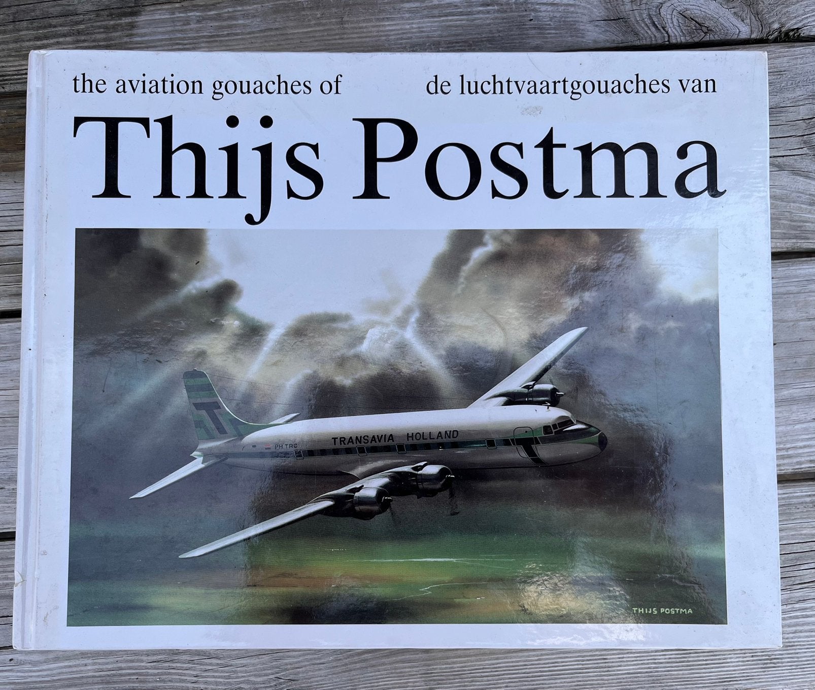 Boek gouaches Thijs Postma, Verzamelen, Luchtvaart en Vliegtuigspotten, Ophalen of Verzenden, Gebruikt, Boek of Tijdschrift