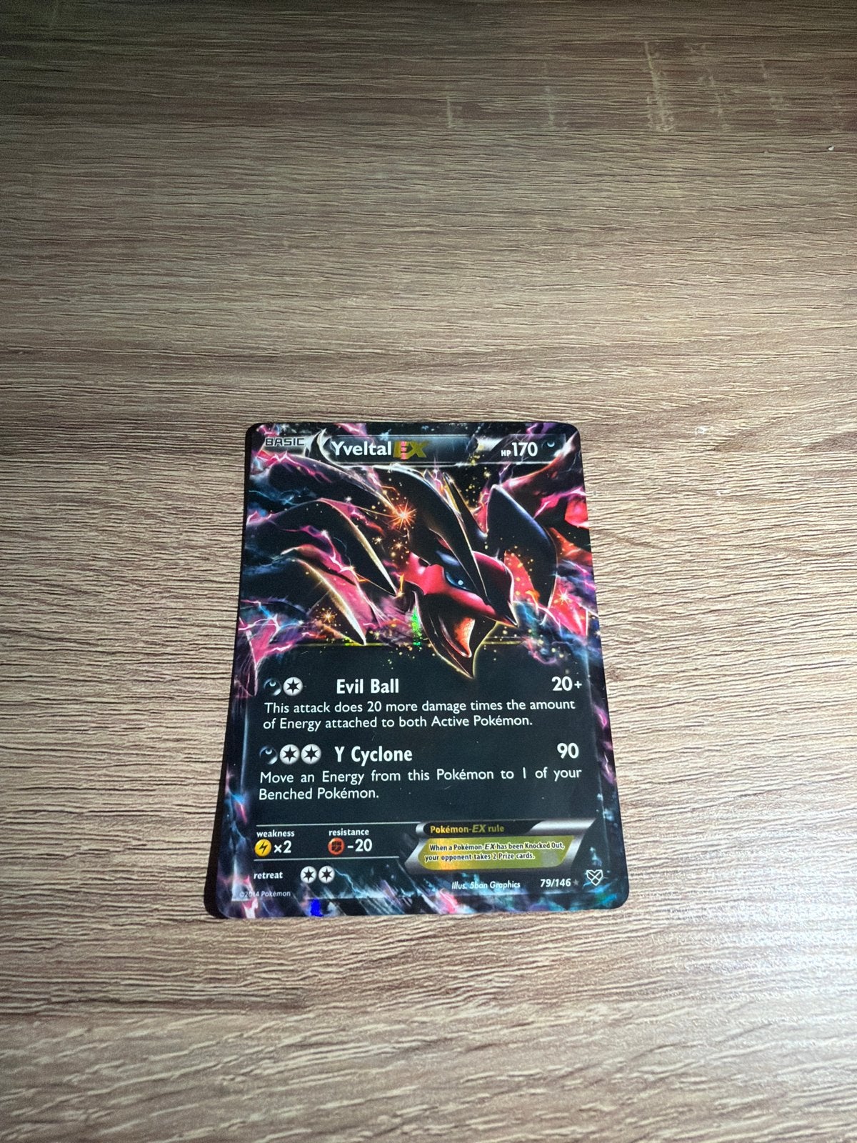 Pokémon Yveltal EX Kaart - Zeldzaam en in goede staat, Ophalen, Zo goed als nieuw, Losse kaart