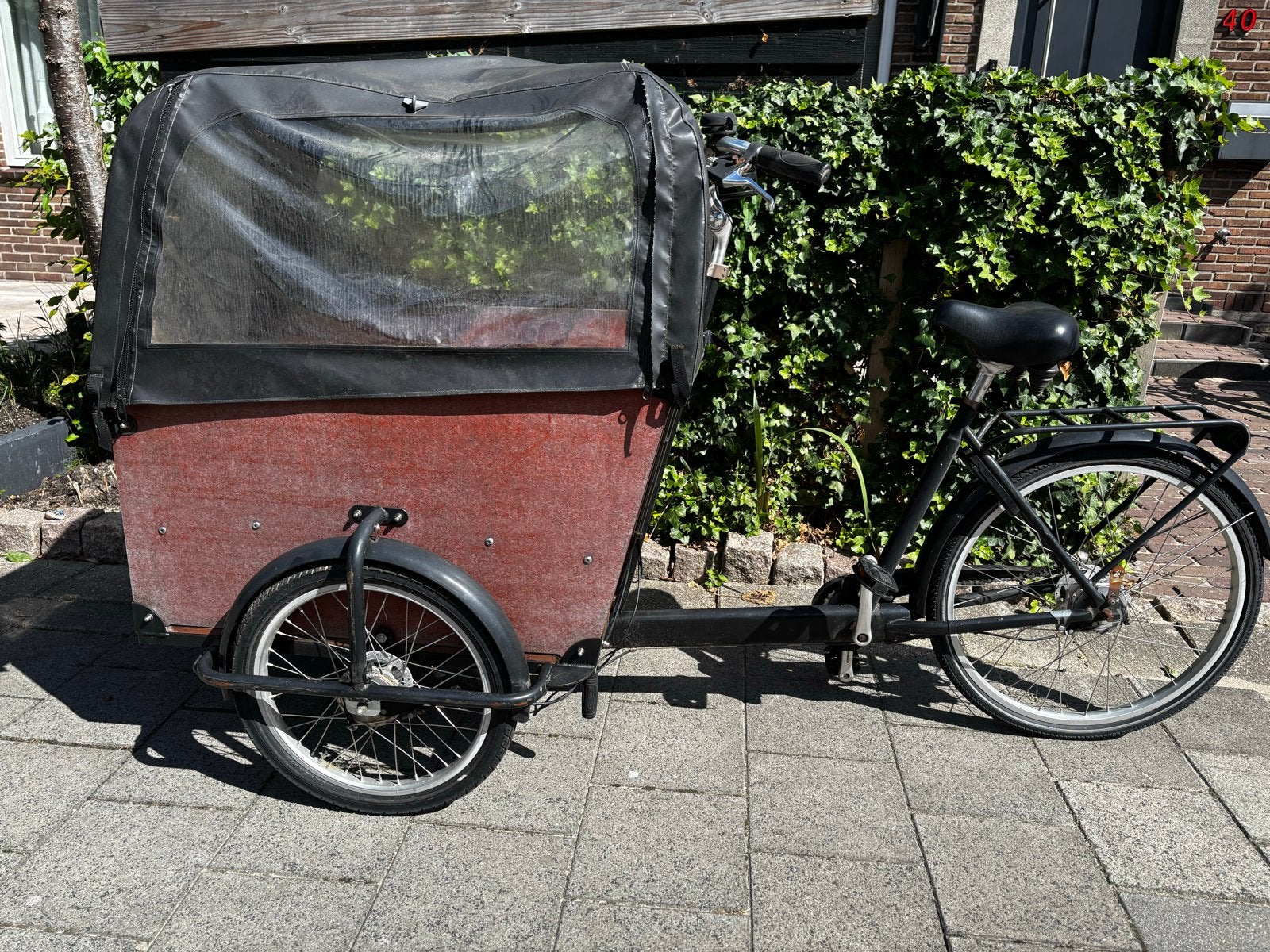 Babboe Big bakfiets met 5 versnellingen, Fietsen en Brommers, Fietsen | Bakfietsen, Gebruikt, Huif, 3 kinderen, Ophalen