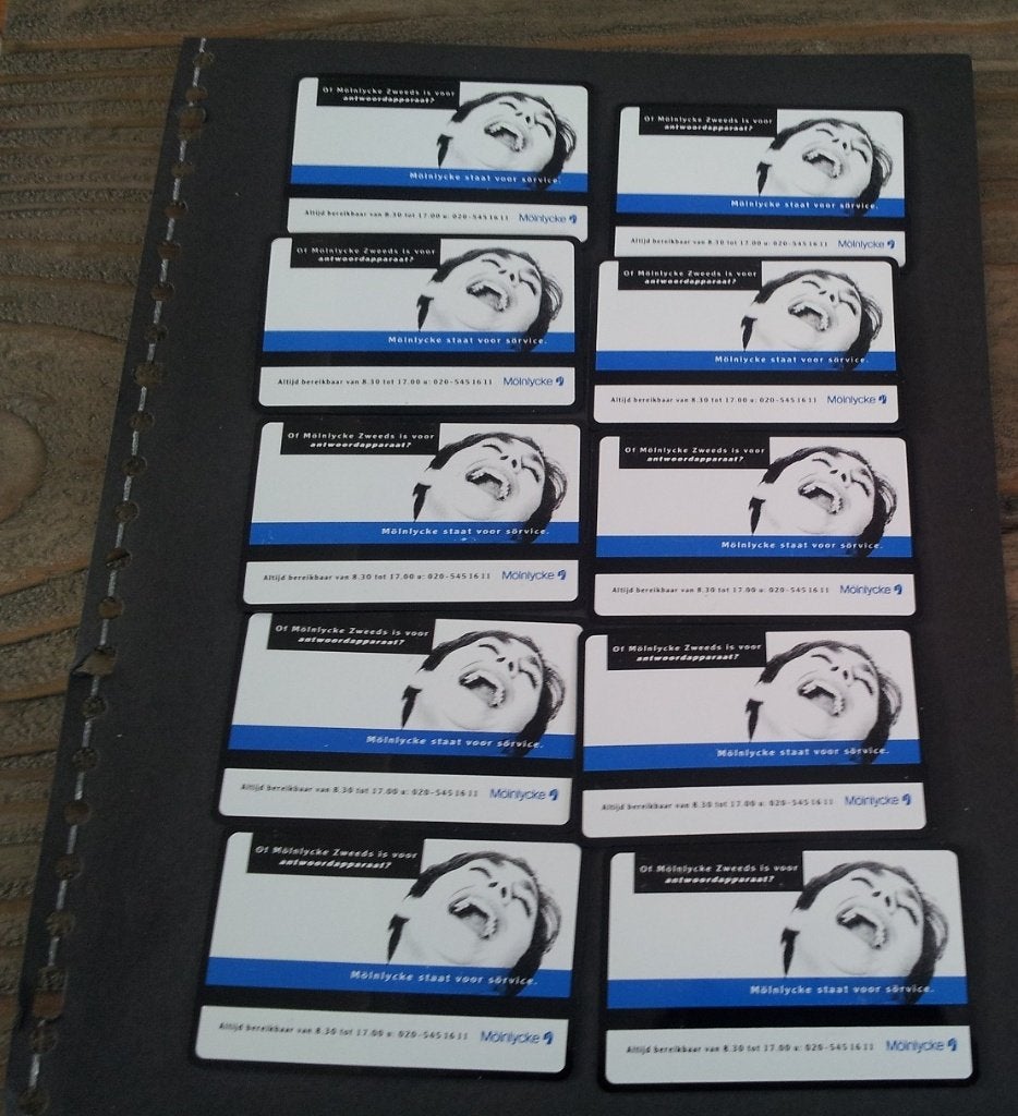 10  x  telefoonkaart   Rcz. 842.  Molnlycke  Service, Ophalen of Verzenden