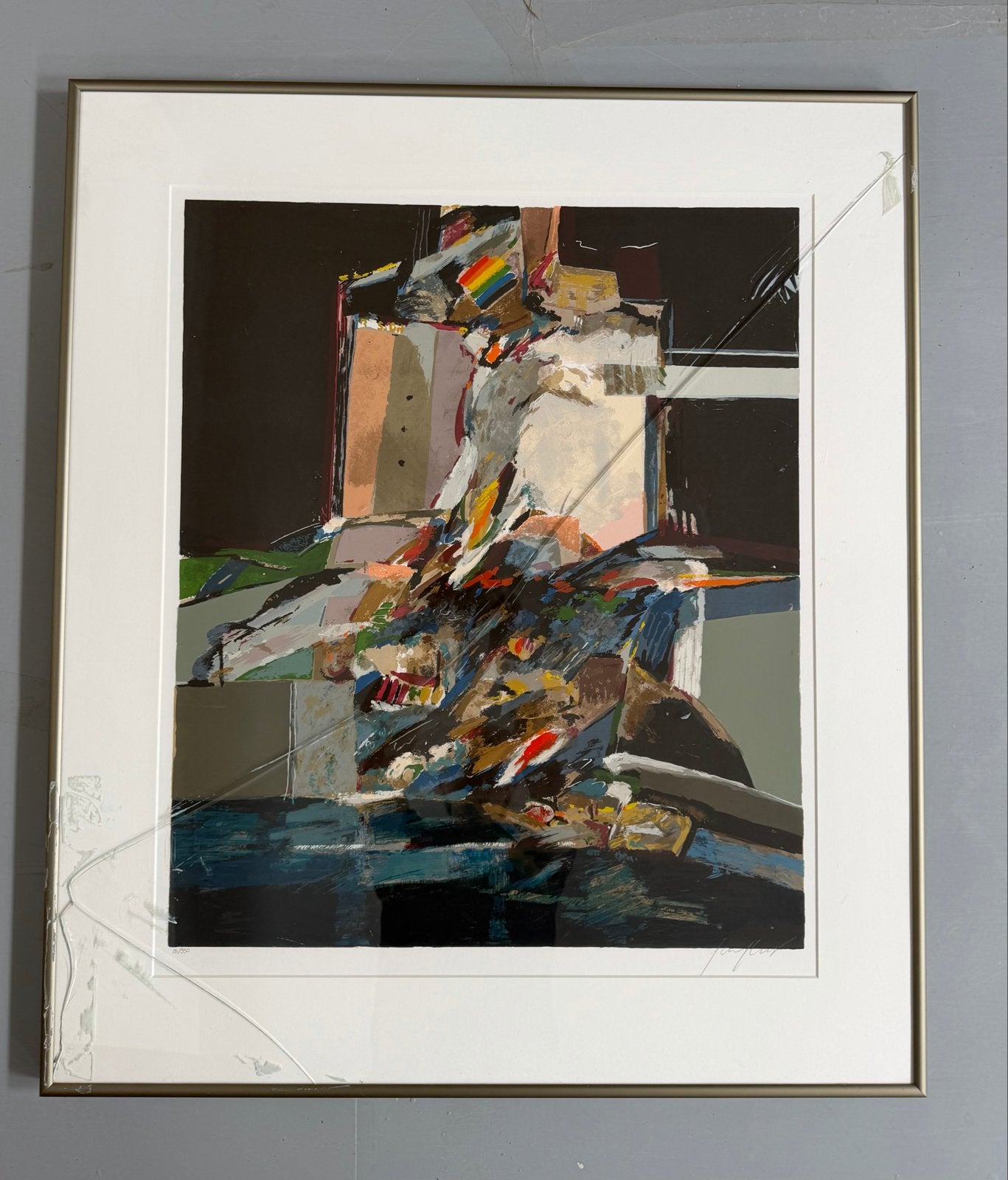 Zeefdruk Gé Langenhout - Abstracte compositie, Antiek en Kunst, Kunst | Litho's en Zeefdrukken, Ophalen