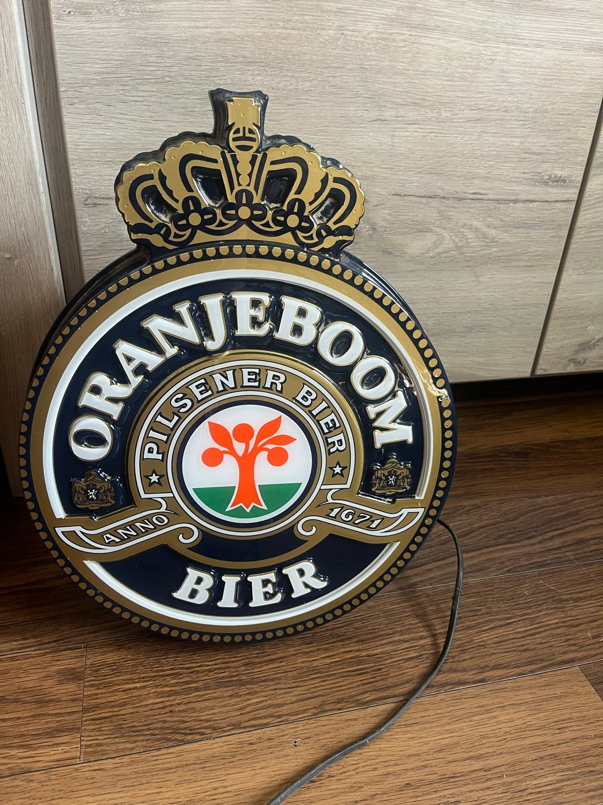 Oranjeboom Bier Lichtbak - Nieuwe lamp nodig, Ophalen of Verzenden, Gebruikt, Lichtbak of (neon) lamp