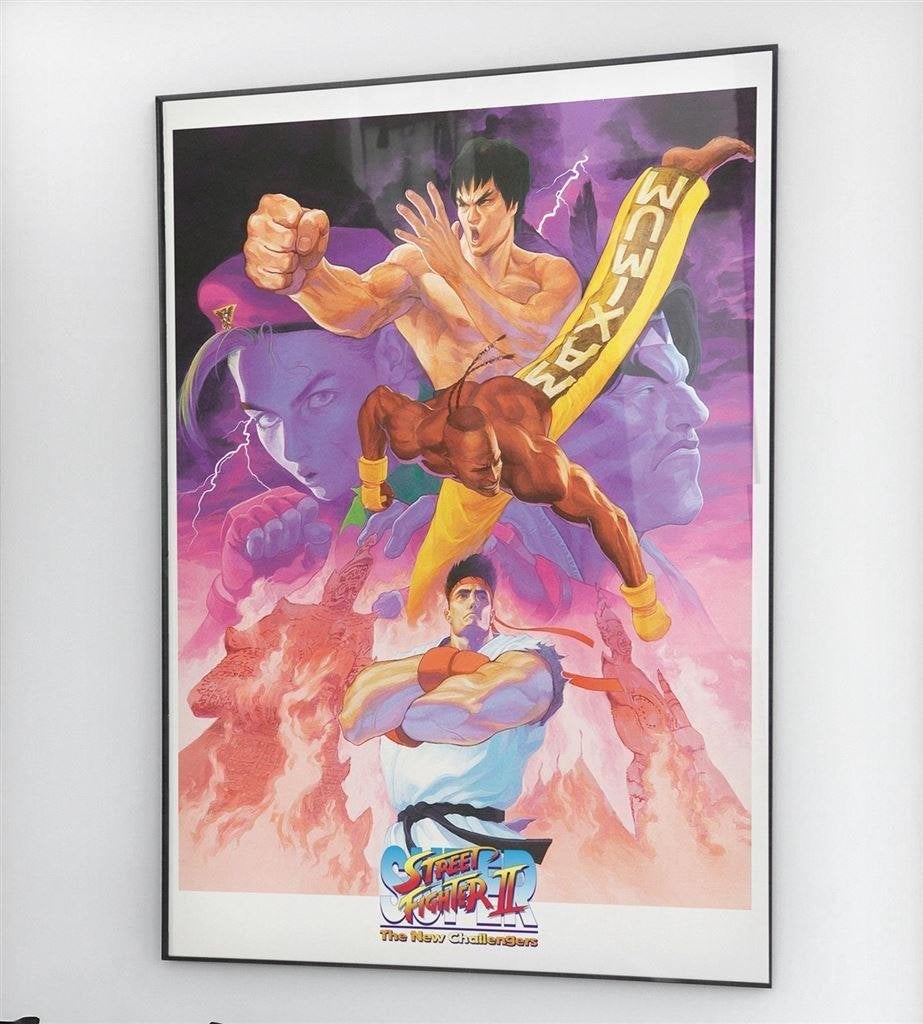 SUPER STREET FIGHTER II Retro Arcade Art Poster, Verzenden, Nieuw, A1 t/m A3, Film en Tv