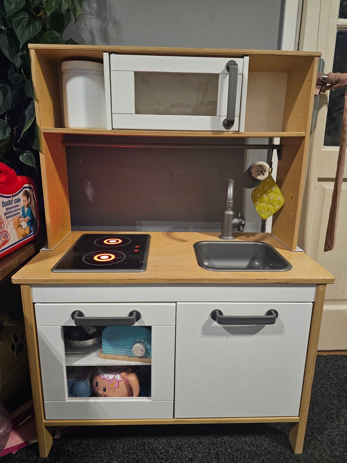 Houten kinderkeuken met accessoires, Ophalen, Gebruikt, Hout, Speelkeuken