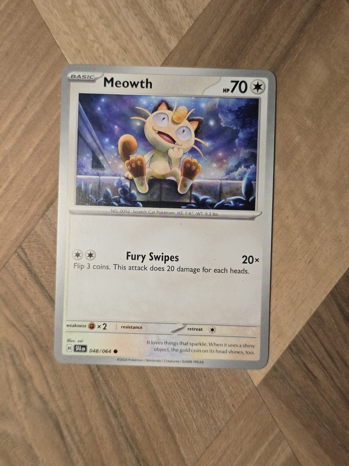 Pokémon Kaart Meowth 048/064, Ophalen of Verzenden, Zo goed als nieuw, Losse kaart