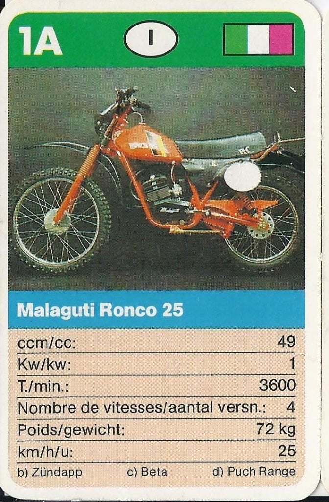 X14 motorkaartje 1a malaguti ronco 25, Ophalen of Verzenden, Gebruikt, Auto's