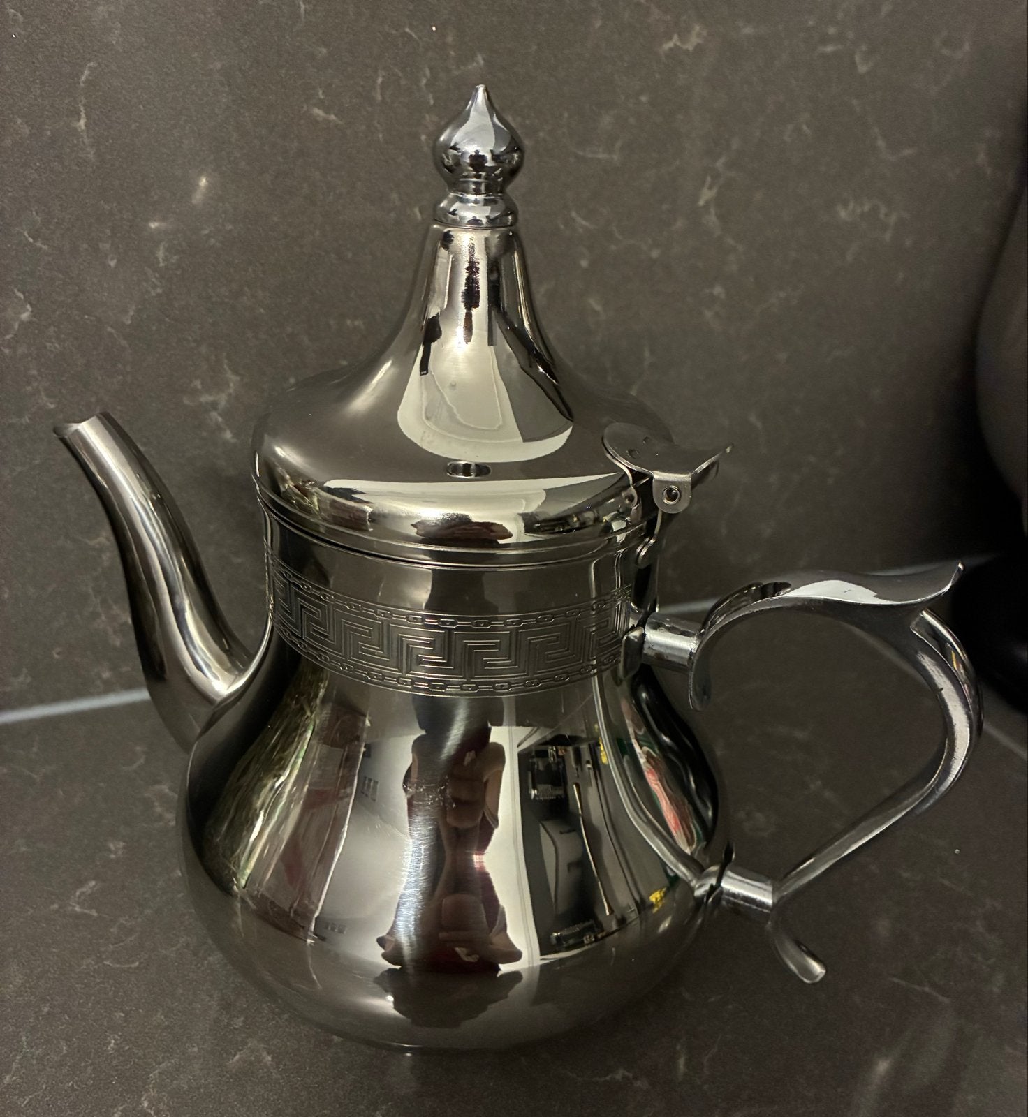 Mooie Marokkaanse theepot Nieuw, Theepot/fluitketel, Ophalen of Verzenden, Metaal, Nieuw