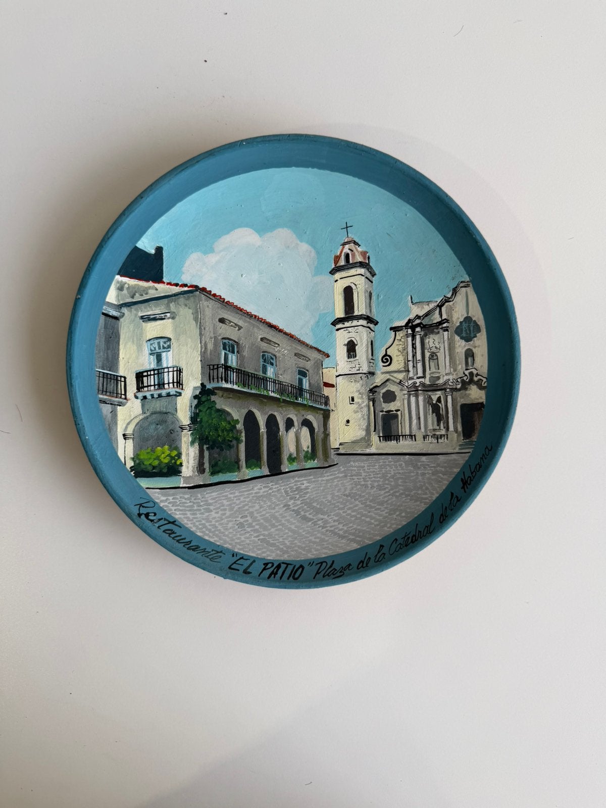 Handgeschilderd Cubaans bord van terracotta, Ophalen of Verzenden