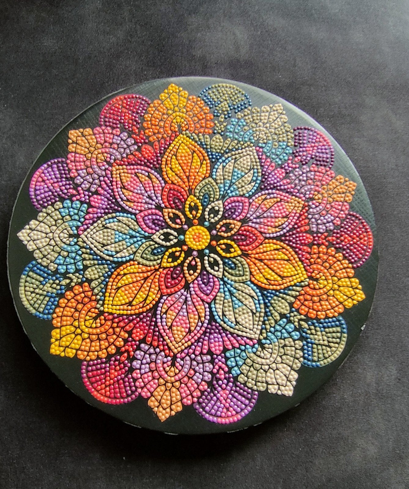 Ronde Diamond Painting Mandala - 30 cm doorsnee, Nieuw, Ophalen of Verzenden, Knutselwerk, Meerkleurig