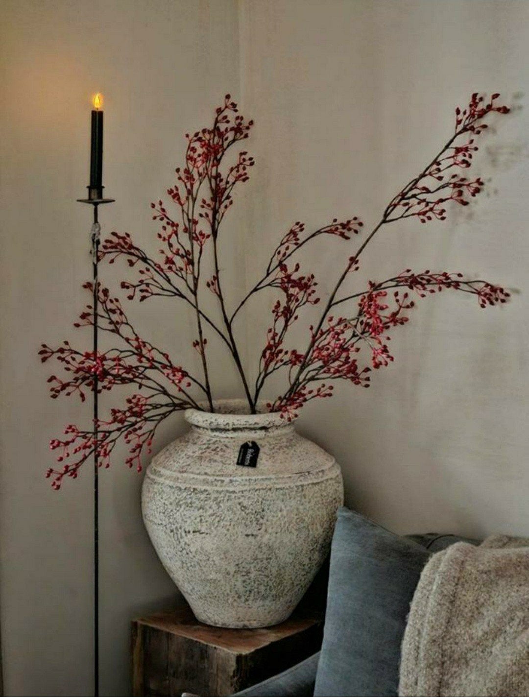Kunst rozenbottel takken  - tak 61 cm - rood, Ophalen of Verzenden, Nieuw, Kunsttak, 61 cm