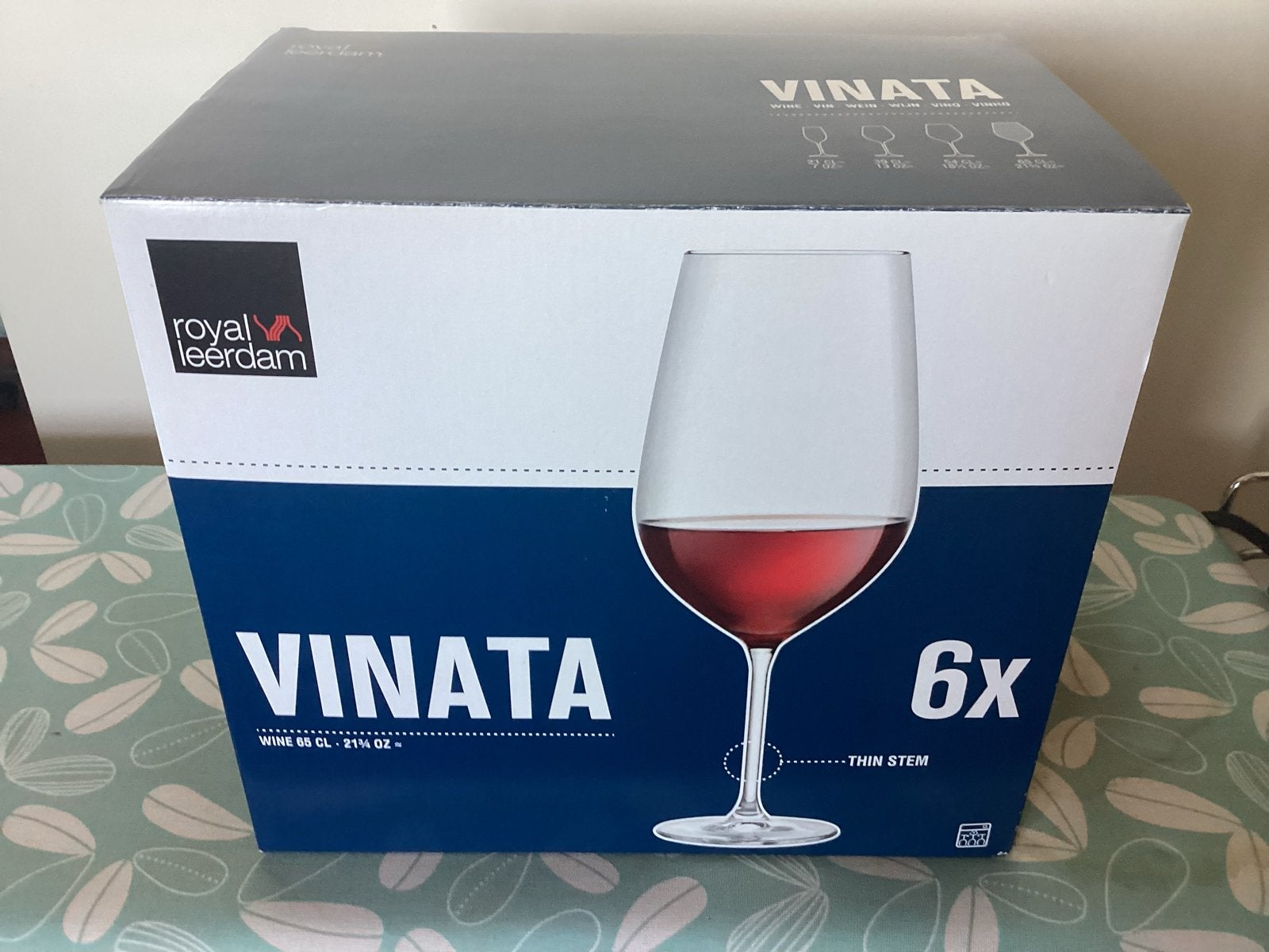 Royal Leerdam Vinata Wijnglazen 65 CL - Set van 6, Nieuw, Ophalen of Verzenden, Overige merken, Glas