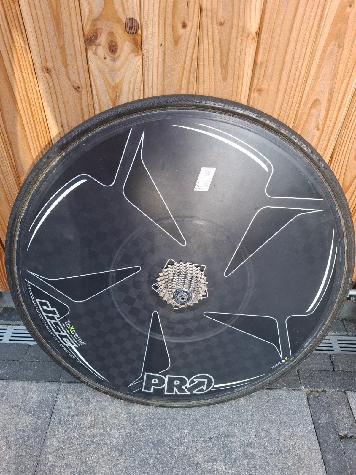 PRO Textreme Disc Wiel - Dura-Ace Naaf, Zo goed als nieuw, Tijdrit-/triatlonfiets, Pro, Carbon