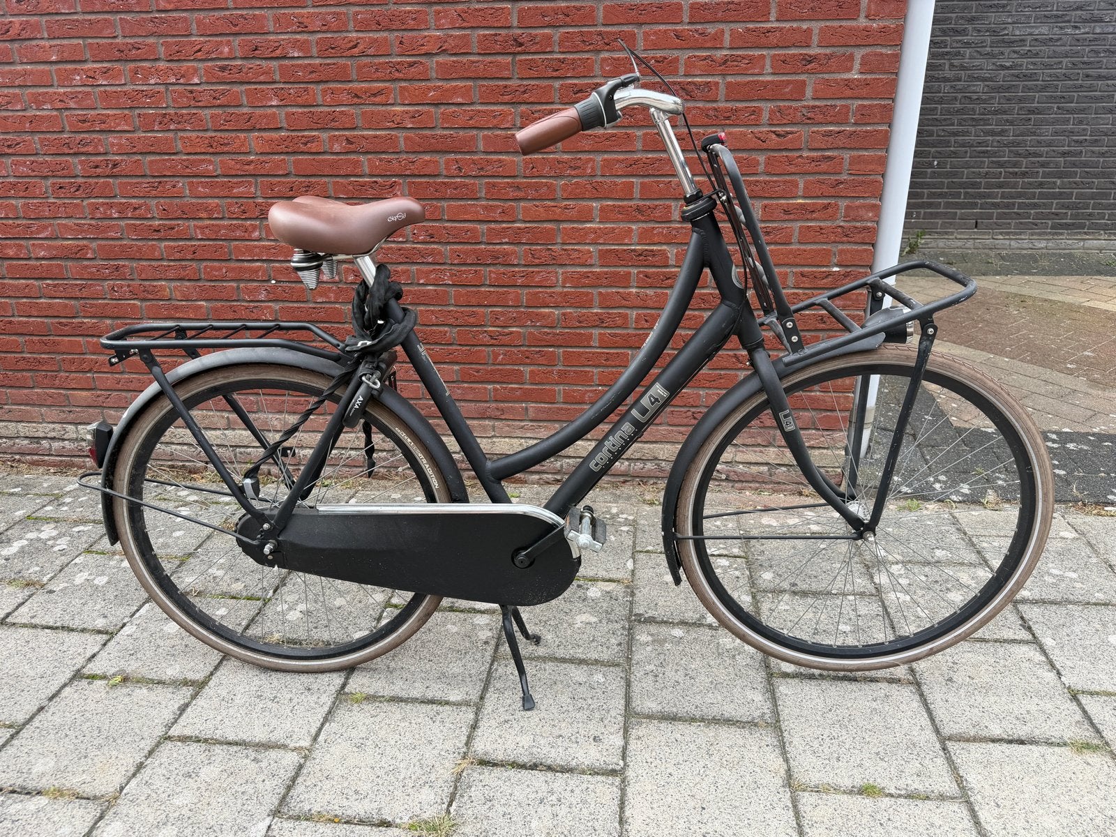 Cortina Transport U4 Damesfiets Mat Zwart 53cm, Terugtraprem, Gebruikt, Versnellingen, 50 tot 53 cm