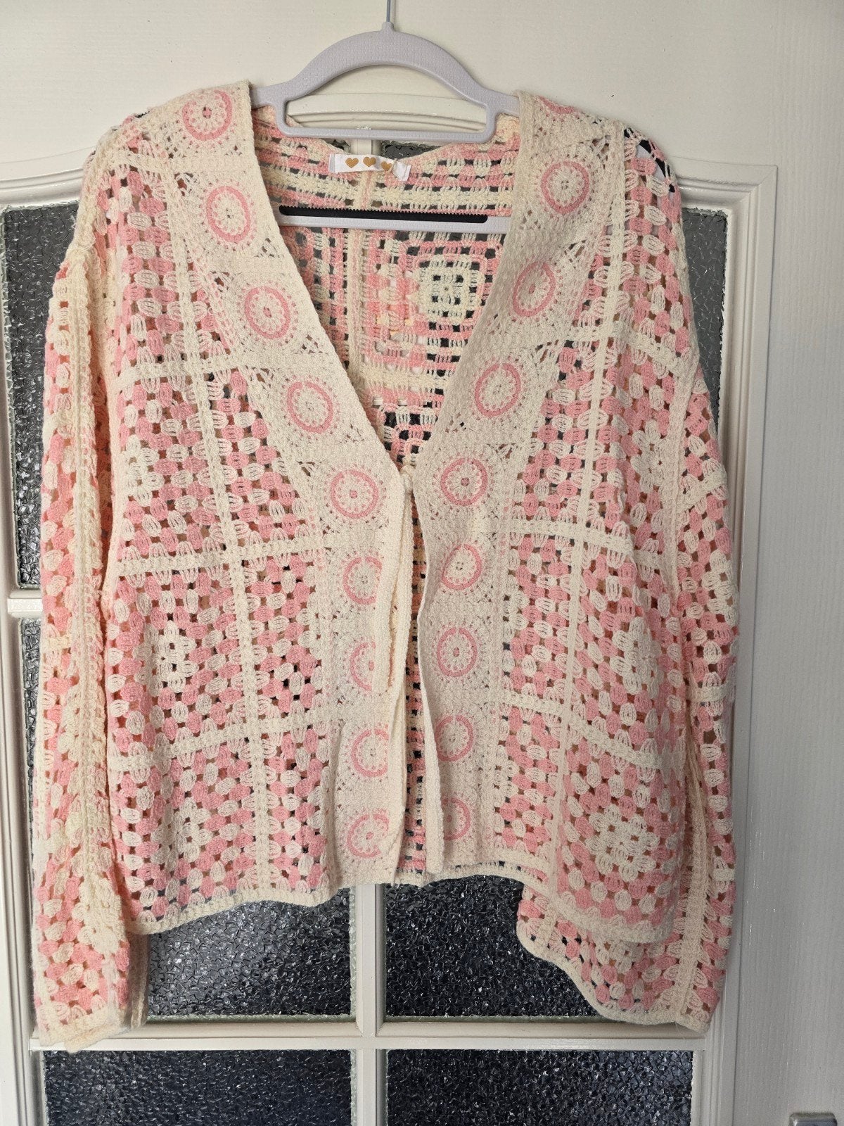 nieuw gehaakt vest lichtroze creme 38 40 42 44, Ophalen of Verzenden, Nieuw, Maat 38/40 (M), Roze