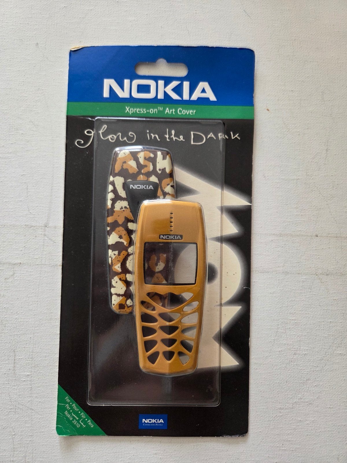 Originele Nokia 3510 Xpress-on Art Cover - Glow in the Dark, Overige kleuren, Geen camera, Fysiek toetsenbord, Nieuw