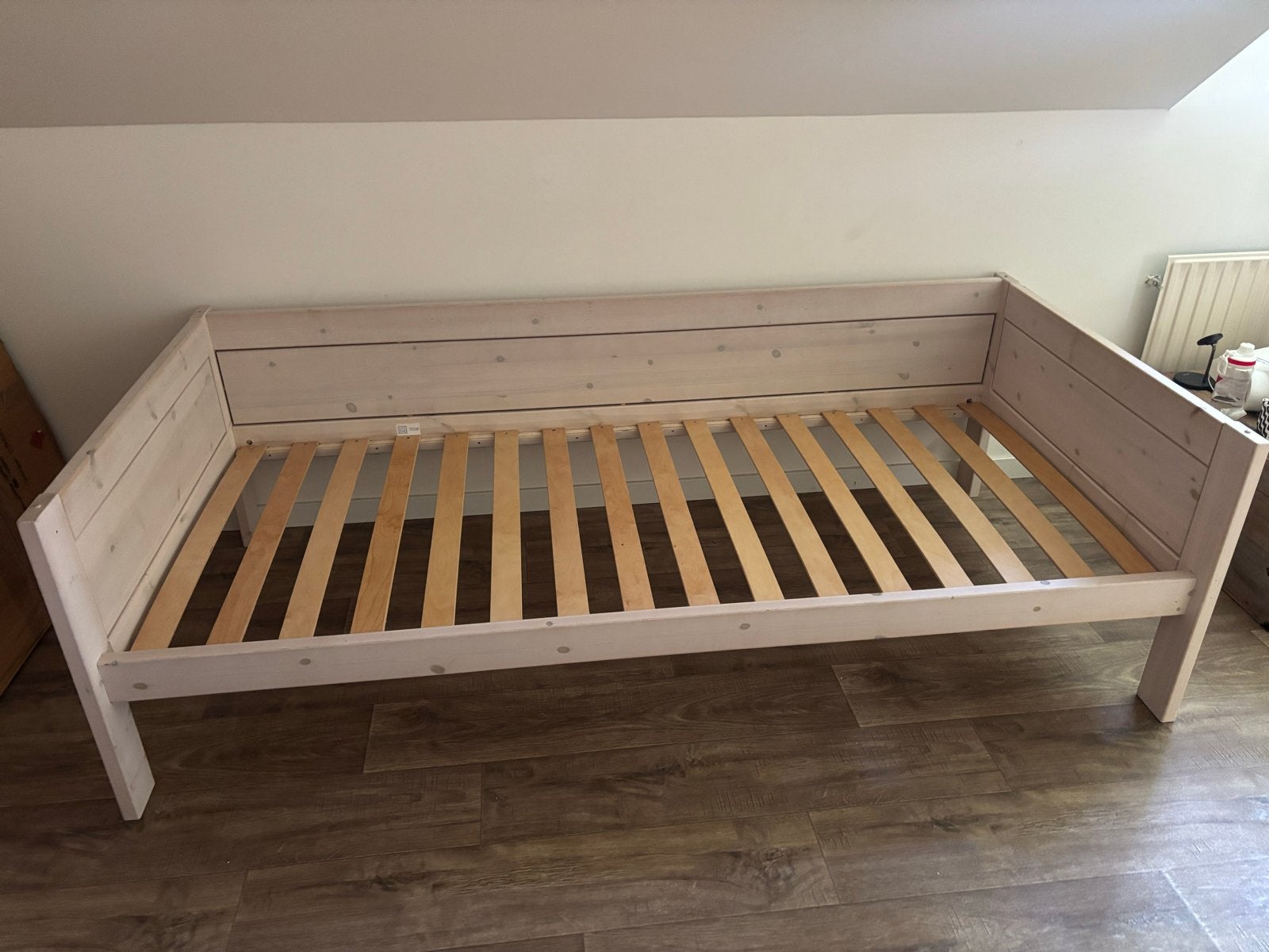 Lifetime eenpersoonsbed Whitewash 200x90 cm, Ophalen, Gebruikt, 90 cm, Eenpersoons